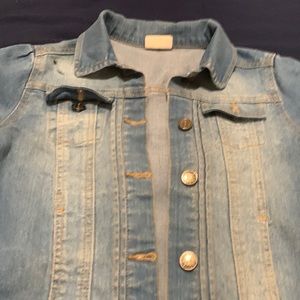 Girls blue Jean jacket large 10/12